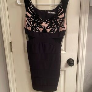 Classy, black fitted mini dress